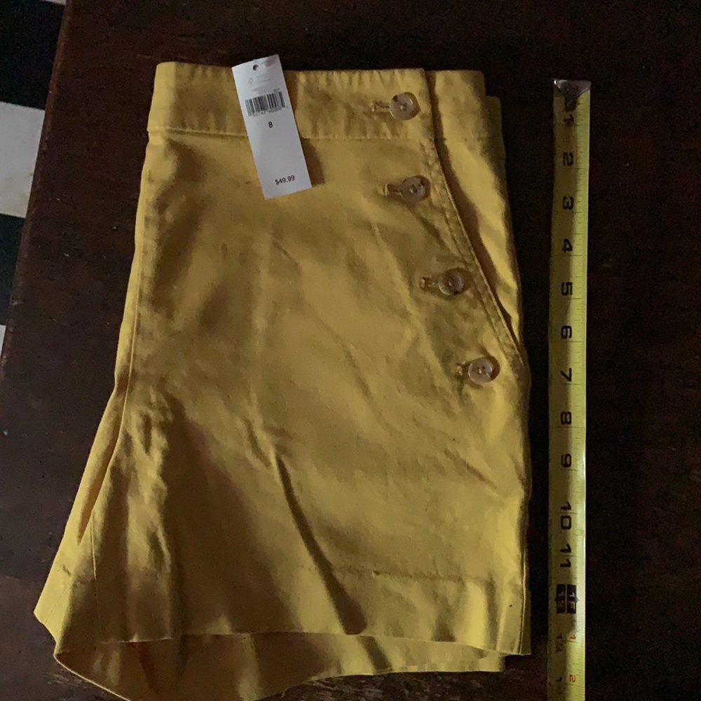 Yellow Button Front Shorts • NWT